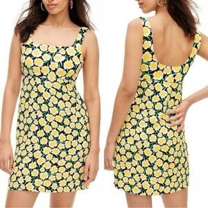 Diane Von Furstenberg Yellow and Green Floral Mini Dress